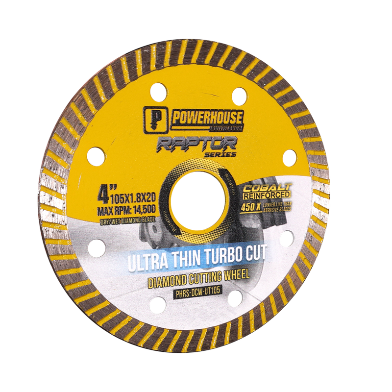 Load image into Gallery viewer, Value Pack Raptor Series Diamond Cutting Wheel Turbo Ultra Thin Cut 4'' (105mm x 1.4mm)

