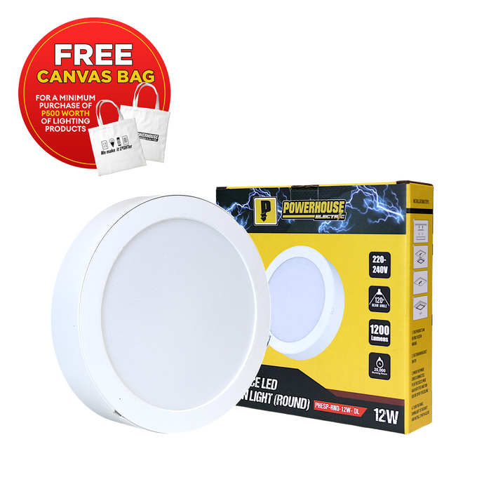 POWERHOUSE LED SURFACE MOUNTED DOWNLIGHT PHESP-RND-12W-DL