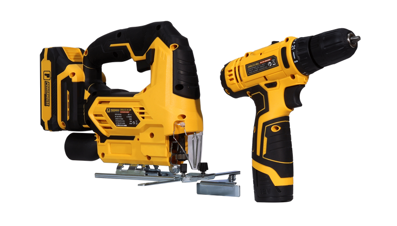 Load image into Gallery viewer, Power Combo 6: Cordless Jigsaw 20V and Cordless Drill/Driver 12V Set
