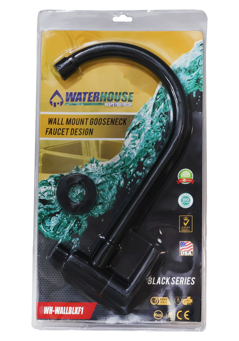 GOOSENECK  FAUCET DESIGN F1 MATTE BLACK - WH-WALLBLKF1