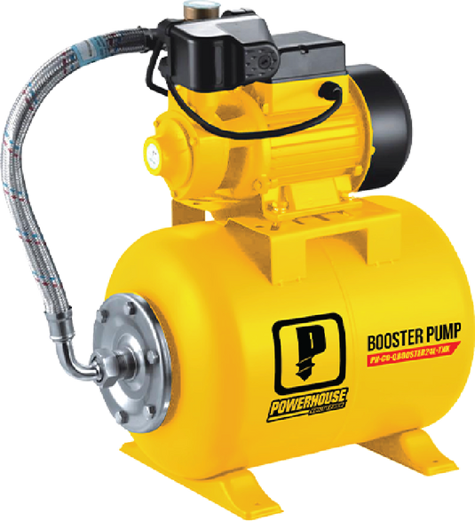PowerHouse Booster Pump 0.5HP Set with 24L Cylindrical Tank