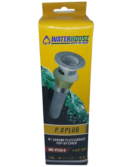 P.O. Plug w/ Chrome Plated Brass Pop-Up Cover 1-1/4