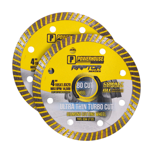 Powerhouse Raptor Series Diamond Cutting Wheel X-Turbo Ultra Thin Mesh Rim 4''