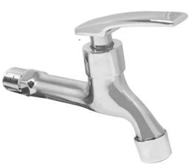 Chrome Alloy Wall Flange Bib Tap Sink Faucet Lever Handle 4