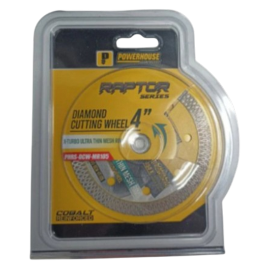 Powerhouse Raptor Series Diamond Cutting Wheel Turbo Ultra Thin Cut 4'' (105mm x 1.8mm)