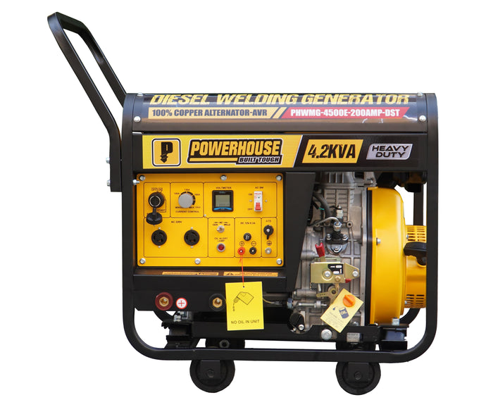 POWERHOUSE WELDING DIESEL GENERATOR W/ BATTERY FOR ELECTRIC START (PHWG-7500E-300AMP-DST)
